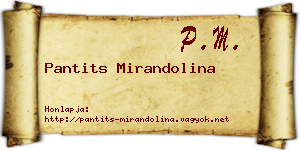 Pantits Mirandolina névjegykártya